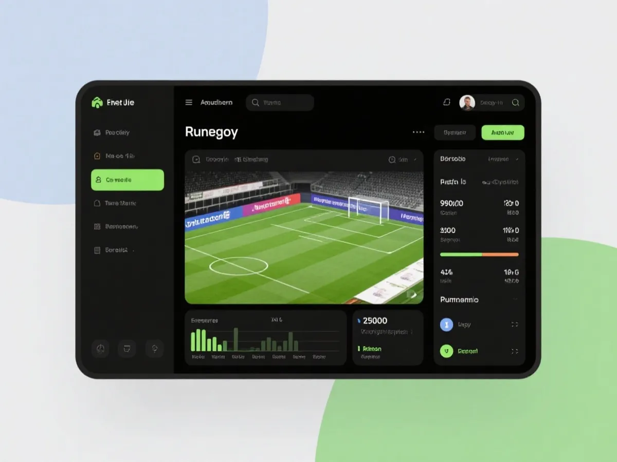 Sports data dashboard mockup